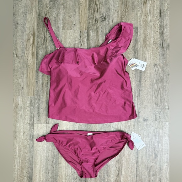 Time & Tru • Plus Size Ruffle Tankini Swim Suit - Picture 2 of 10